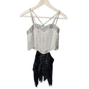 Tenth House Cosmic Costume Fringe Black White Silver MA
